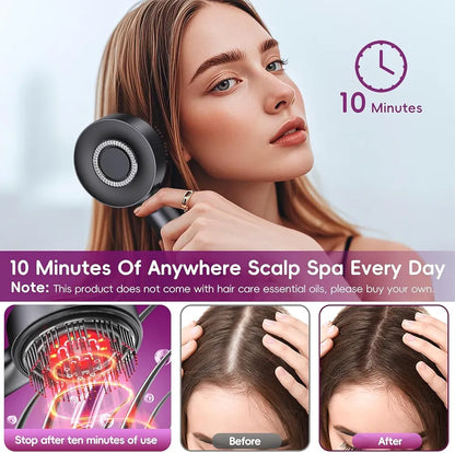 Scalp Massager Brush with Oil Applicator - Cordless Electric Hair Scalp Messenger, Shiatsu Head Massage, IPX7 Waterproof, Portable Deep Head Massager Comb For Hair Growth & Head Relaxation