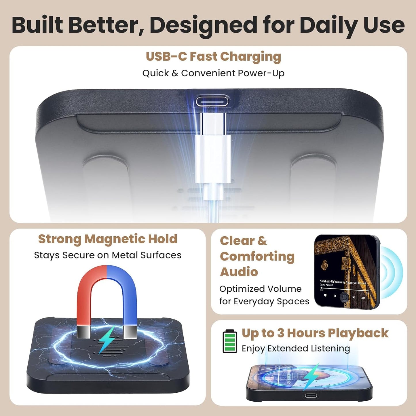 Quran Magnet Speaker (One Touch Surah Player)