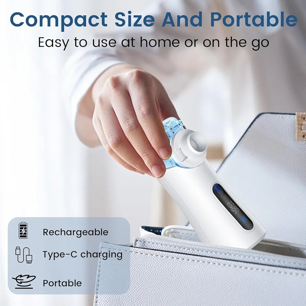 Portable Nebulizer for Adults & Kids, Nebulizer Machine with Intuitive LED Interface and Auto-Cleaning, Inhaler for Respiratory Problems, Silent, Efficient Atomization for Home and Travel Use