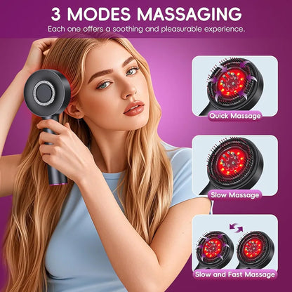 Scalp Massager Brush with Oil Applicator - Cordless Electric Hair Scalp Messenger, Shiatsu Head Massage, IPX7 Waterproof, Portable Deep Head Massager Comb For Hair Growth & Head Relaxation